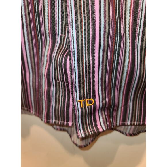 Thomas Dean striped long sleeve button down shirt- xl - Picture 4 of 5